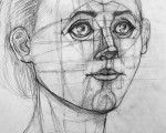 Премия «Пластика». Рисунок головы, бум., карандаш, 8 акад. часов<br/> Мария Очередко 14 лет. Преподаватель ДХШ Самаева Р.Б.