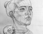 Премия «Пластика». Рисунок головы, бум., карандаш, 8 акад. часов<br/> Анастасия Козел 16 лет. Преподаватель ДХШ Мурчич Ю.Д.