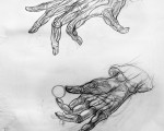Премия «Конструктивный анализ». Рисунок кистей рук, бум., карандаш. 4 ак. часа<br/> Сабрина Сафарова 15 лет. Преподаватель Клецковская Д.Е.